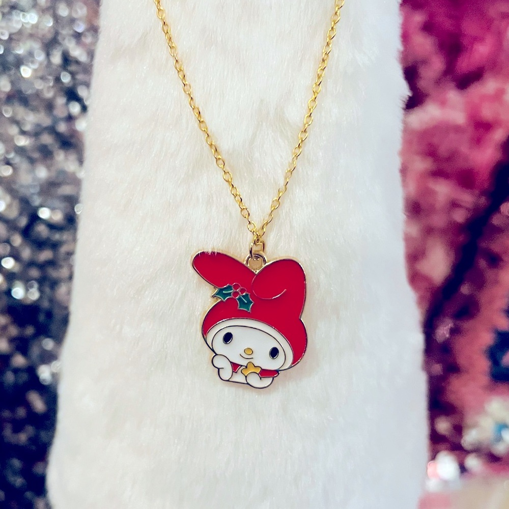 Handmade Christmas Holiday My Melody Pendant Necklace
